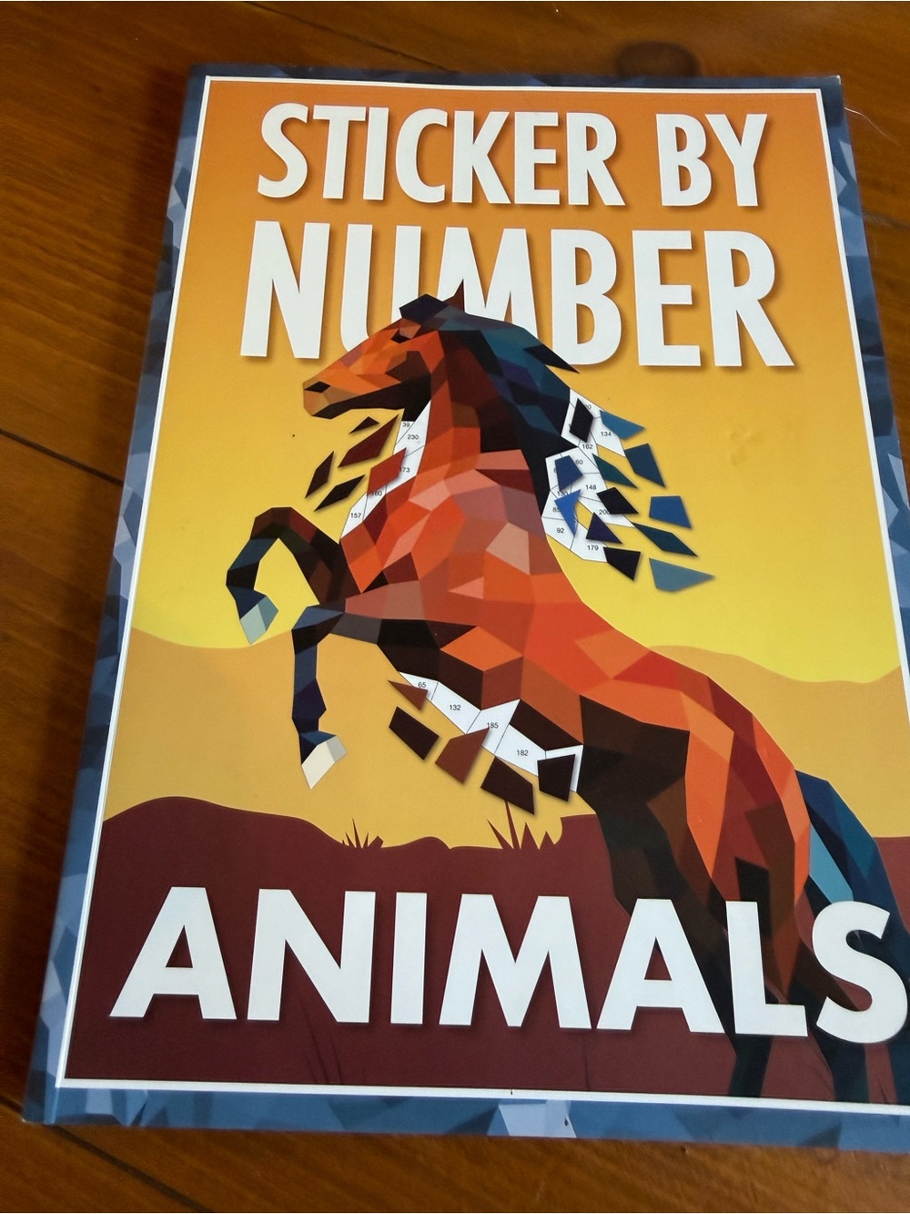 Sticker By Number Animals Wall Art - Orange Multicolor Horse
